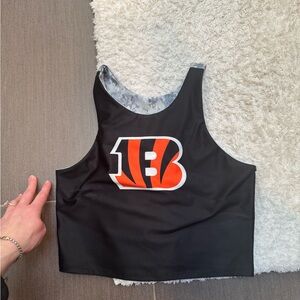 Cincinnati Bengals black and Orange Sports Crop Top